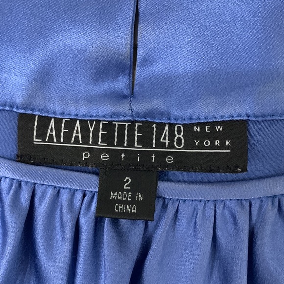 Lafayette 148 Petite Silk Charmeuse Tanks in Blue, Gold and Red - Picture 9 of 10